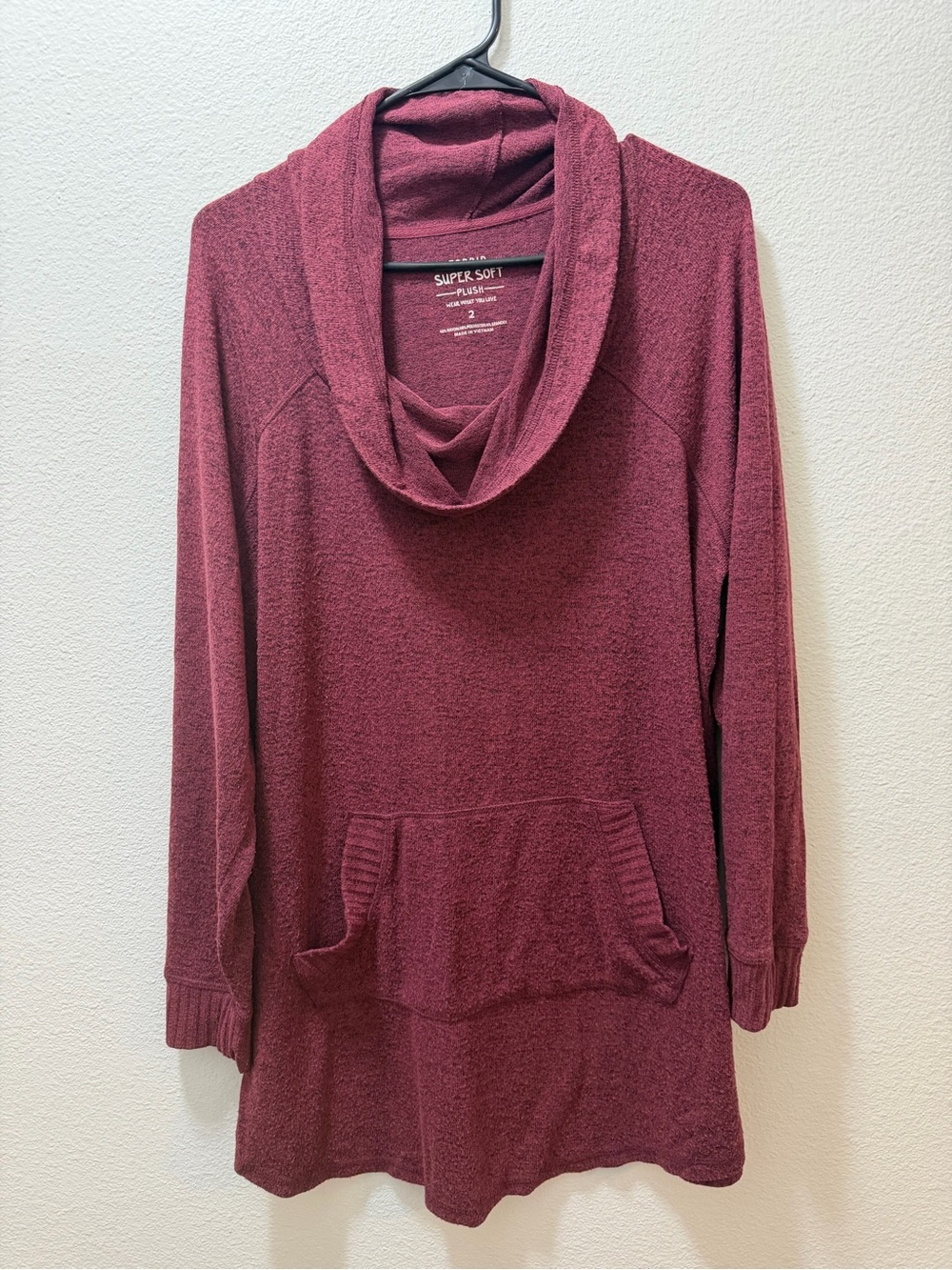 torrid Wine Cowl Neck Tunic Sweater